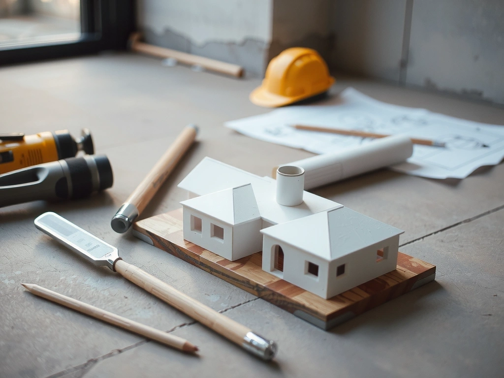 Maquette architecturale sur chantier